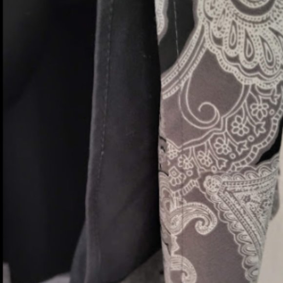 Intriguing Threads Women's Vintage Gray Paisley Print Formal Midi Skirt Size 12 - Picture 10 of 11